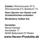 Lade das Bild in den Galerie-Viewer, Rohrohrzucker Zitrone Basilikum harz geschenk