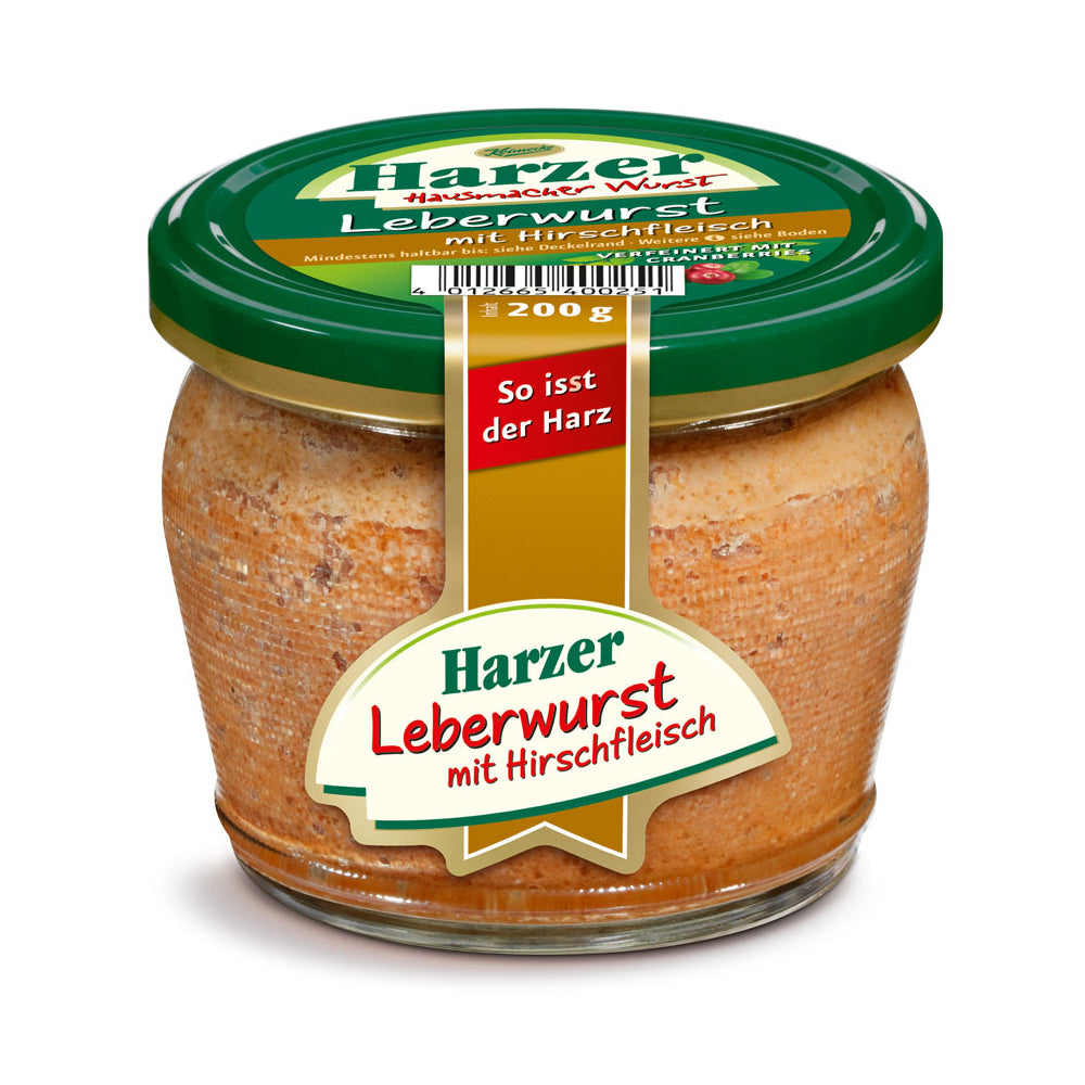 Harzer Leberwurst mit Hirschfleisch von Keunecke 200 Gramm Glas