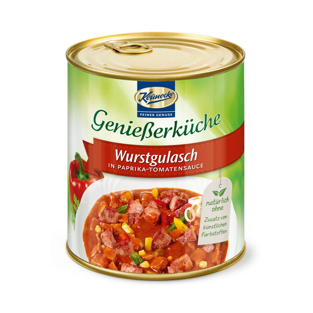 Feiner Genuss Geniesserkueche Keunecke Wurstgulasch mit Paprika Tomatensosse