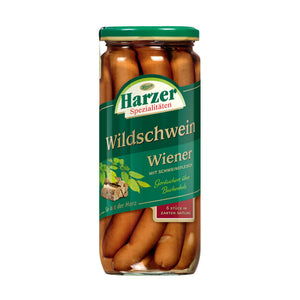 Harzer Wildschwein Wiener Würstchen von EWU 250 Gramm Glas 6 Stück